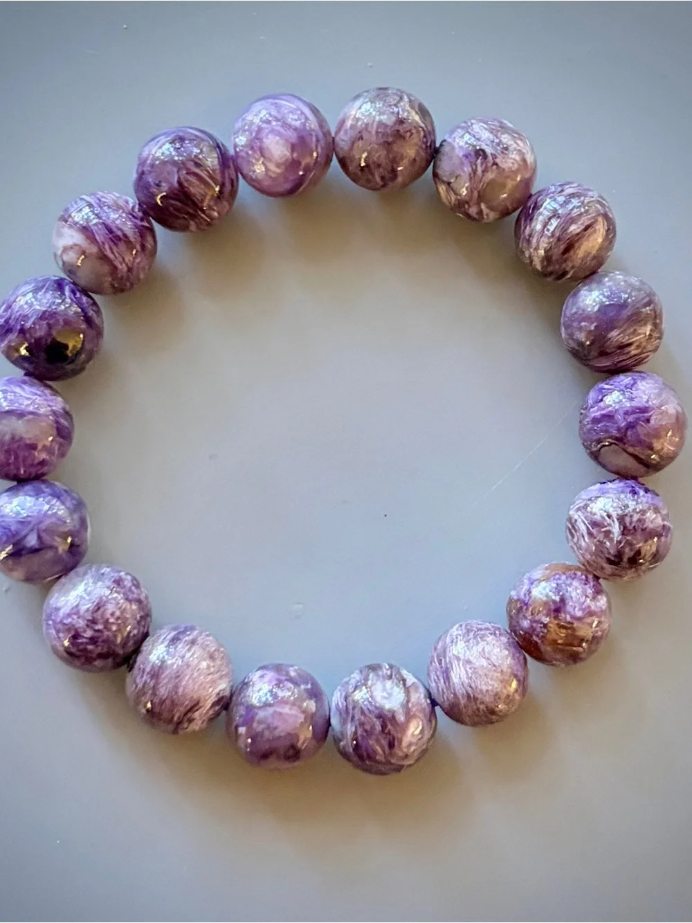 Purple Charoite Handcrafted Bead Bracelet